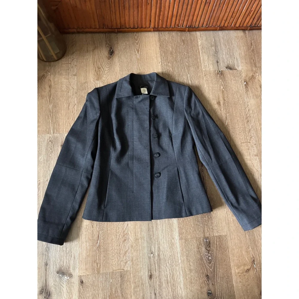 J.Crew Charcoal Gray Super 100s Wool Blazer Size‎ 0